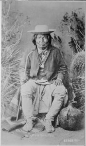 Nana (Nanay), a Chiricahua Apache subchief, full-length, seated, 1886 - NARA - 530800