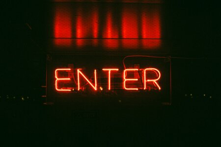 Enter neon black night photo