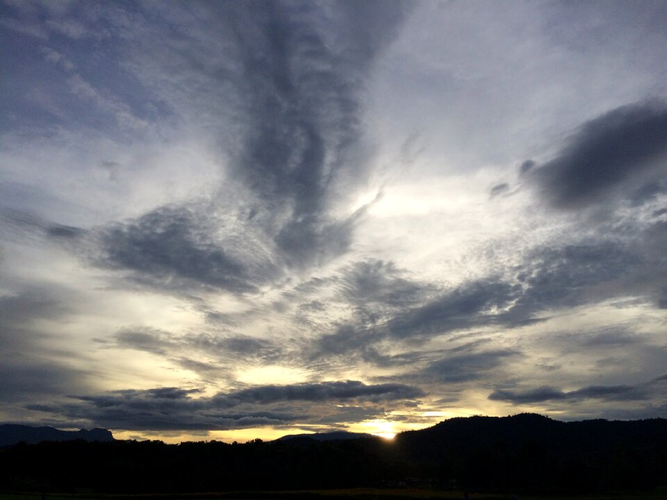 Sky mountains sun