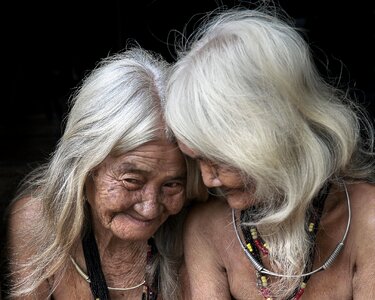 White hair the countryside rustic photo