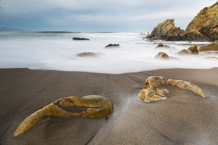 Basque country beach sand photo