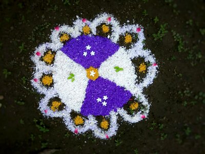 Onam coconut flakes floral design