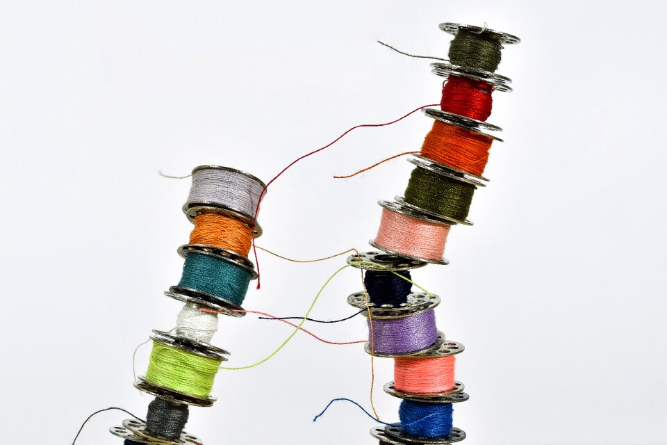 Sewing thread thread spool close up