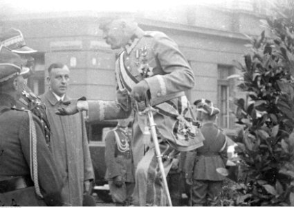Narcyz Witczak-Witaczyński - Uroczystość jubileuszu 15-lecia wyruszenia ułańskiej siódemki Beliny-Prażmowskiego na placu marsz. J. Piłsudskiego w Warszawie (107-1087-7)