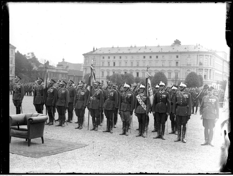 Narcyz Witczak-Witaczyński - Uroczystość jubileuszu 15-lecia wyruszenia ułańskiej siódemki Beliny-Prażmowskiego na placu marsz. J. Piłsudskiego w Warszawie (107-1079-10)