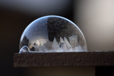 Mirroring pattern frosted soap bubble photo