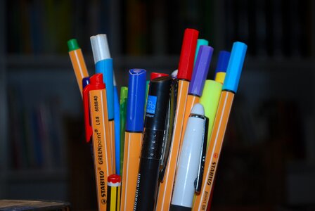 Equipment write multi coloured photo