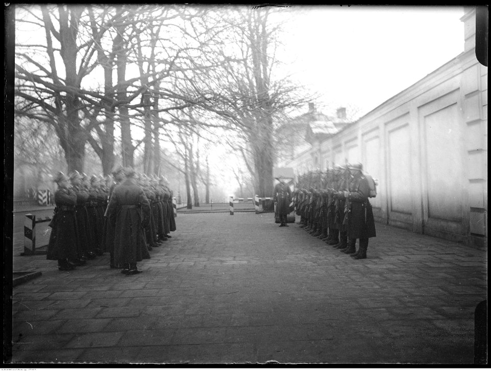 Narcyz Witczak-Witaczyński - Zmiana warty honorowej przy Belwederze z okazji rocznicy Powstania Listopadowego (107-41-5)