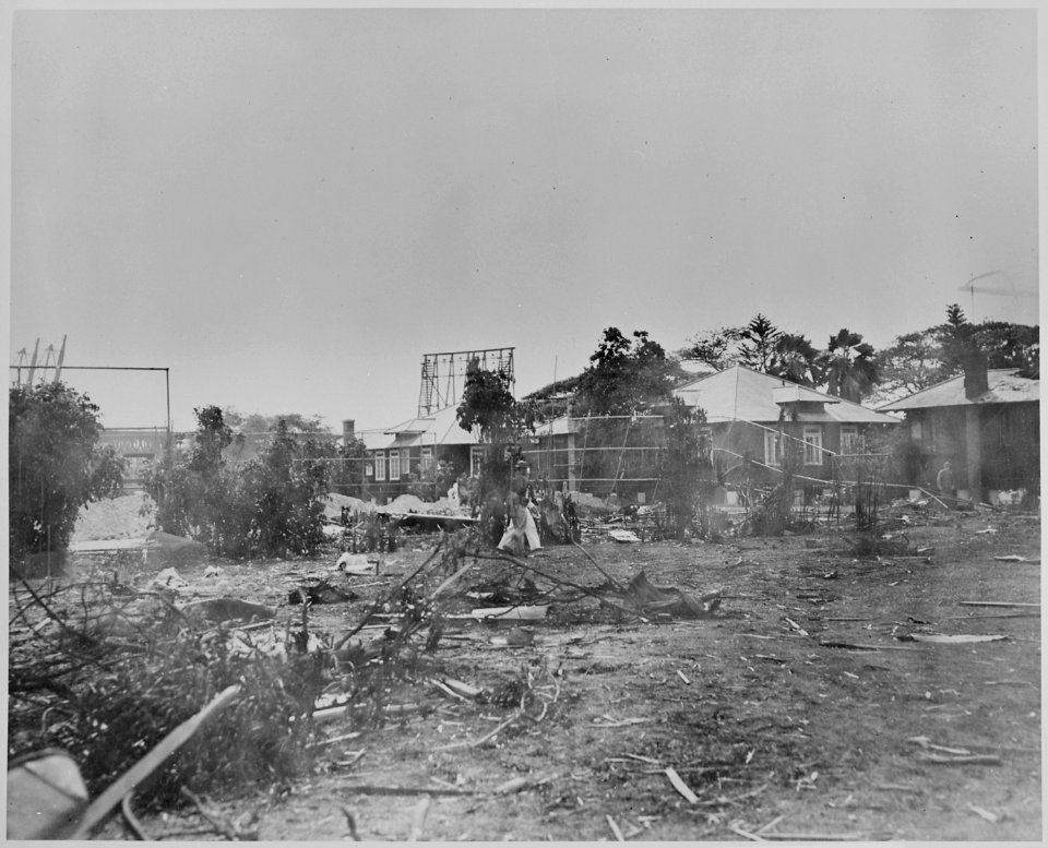 Naval photograph documenting the Japanese attack on Pearl Harbor, Hawaii which initiated US participation in World... - NARA - 296005