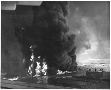Naval photograph documenting the Japanese attack on Pearl Harbor, Hawaii which initiated US participation in World... - NARA - 296004