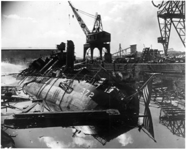 Naval photograph documenting the Japanese attack on Pearl Harbor, Hawaii which initiated US participation in World... - NARA - 295985