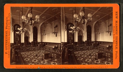 New Masonic Temple, Philadelphia. Norman room, east, by Gutekunst, Frederick, 1831-1917