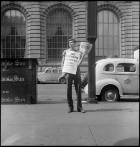 New York City, New York. Miscellaneous. (Young man selling newspapers.) - NARA - 532246 photo