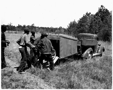 Newberry County, South Carolina. Hot Shot fire crew from CCC Camp F-6 unloading Allegheny fire li . . . - NARA - 522797