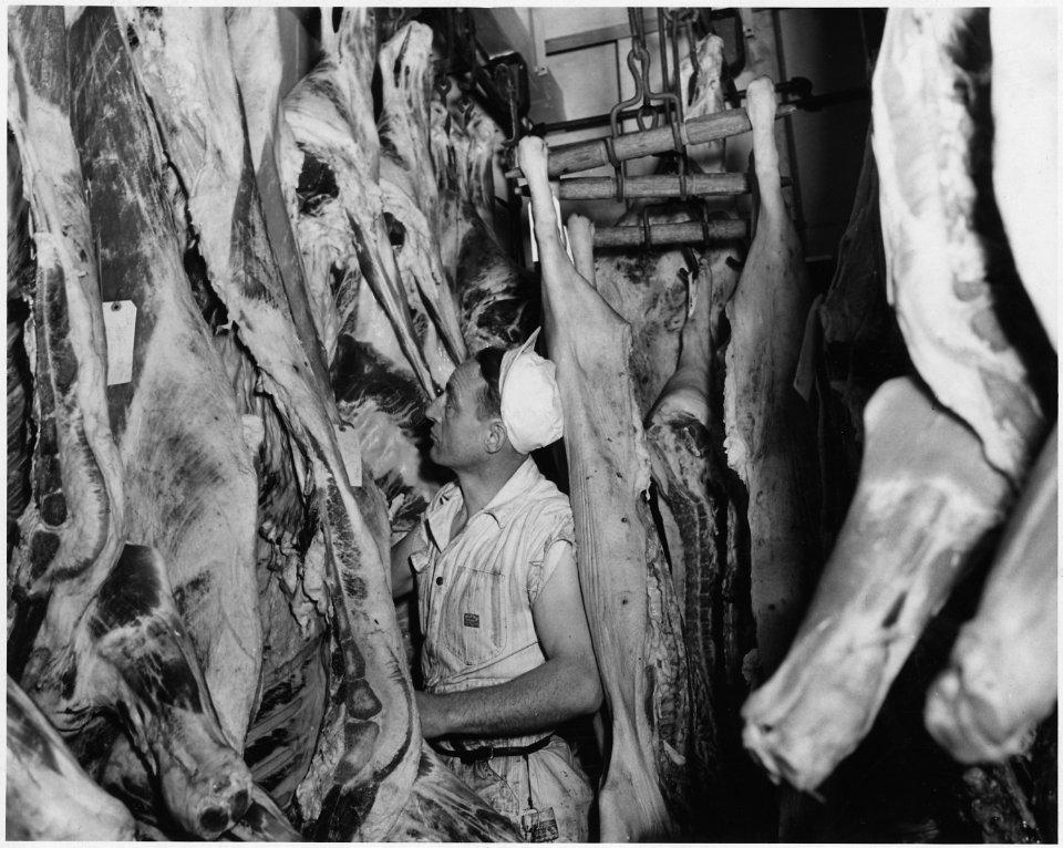 Newberry County, South Carolina. A scene of the cold storage room of the P and M Packing Company. T . . . - NARA - 522776