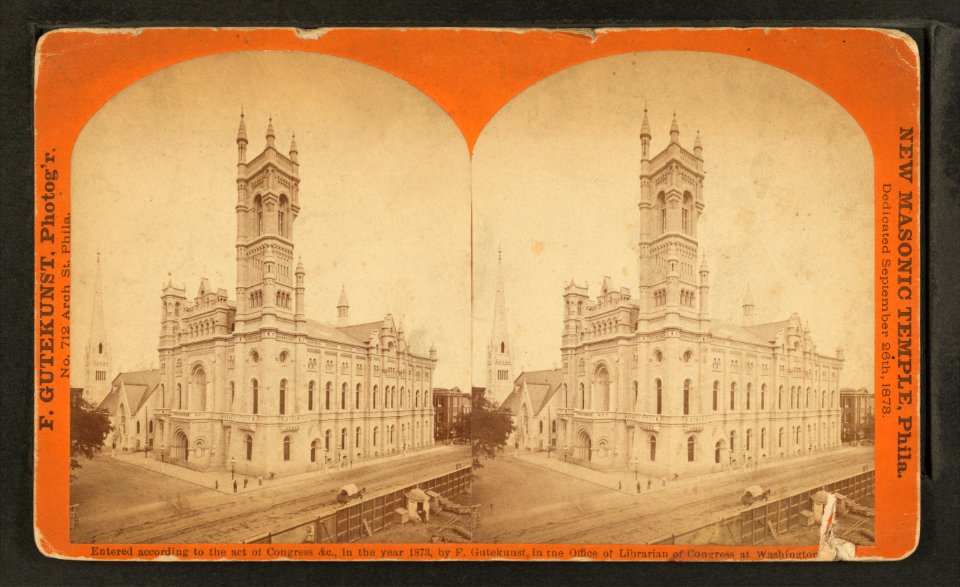 New Masonic Temple, Phila. Dedicated September 26th, 1873, by Gutekunst, Frederick, 1831-1917