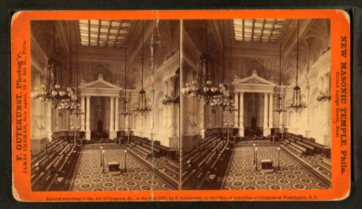 New Masonic Temple, Philadelphia. Grand Lodge room, east, by Gutekunst, Frederick, 1831-1917