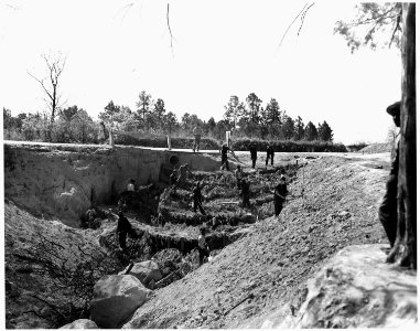 Newberry County, South Carolina. Erosion control work by CCC Camp F-6 on large gully resulting from . . . - NARA - 522752