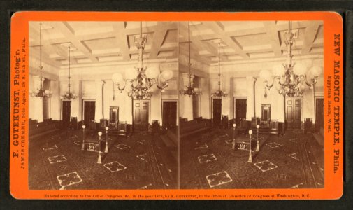 New Masonic Temple, Philadelphia. Egyptian room, west, by Gutekunst, Frederick, 1831-1917 2