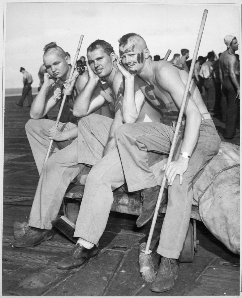 Neptune party on USS ENTERPRISE - NARA - 520662