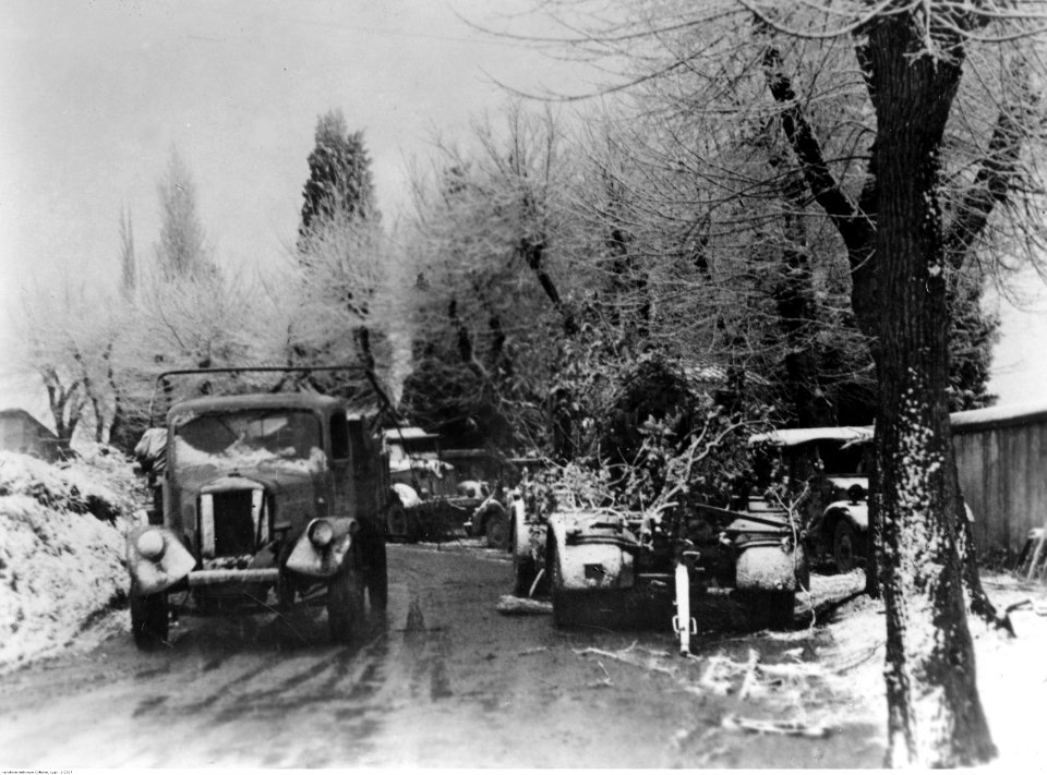 Niemiecki transport samochodowy na froncie pod Nettuno - Anzio (2-2207)