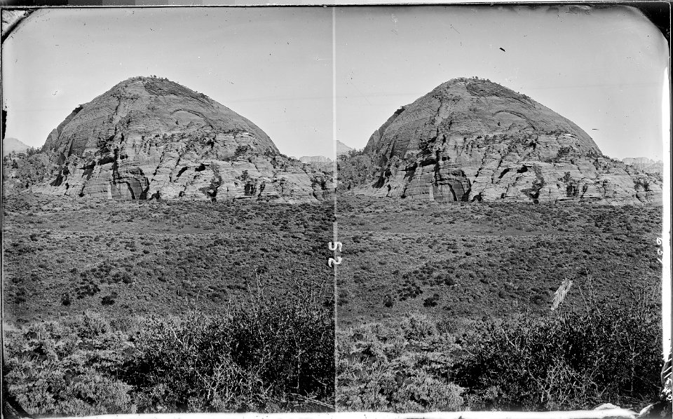 No title. Large rounded rock formation. Maybe the Powell Rock^ Old nos. 439, 466, 651, 457. - NARA - 517896