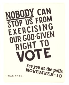 Nobody Can Stop Us From Exercising Our God-given Right to VOTE - NARA - 5730045