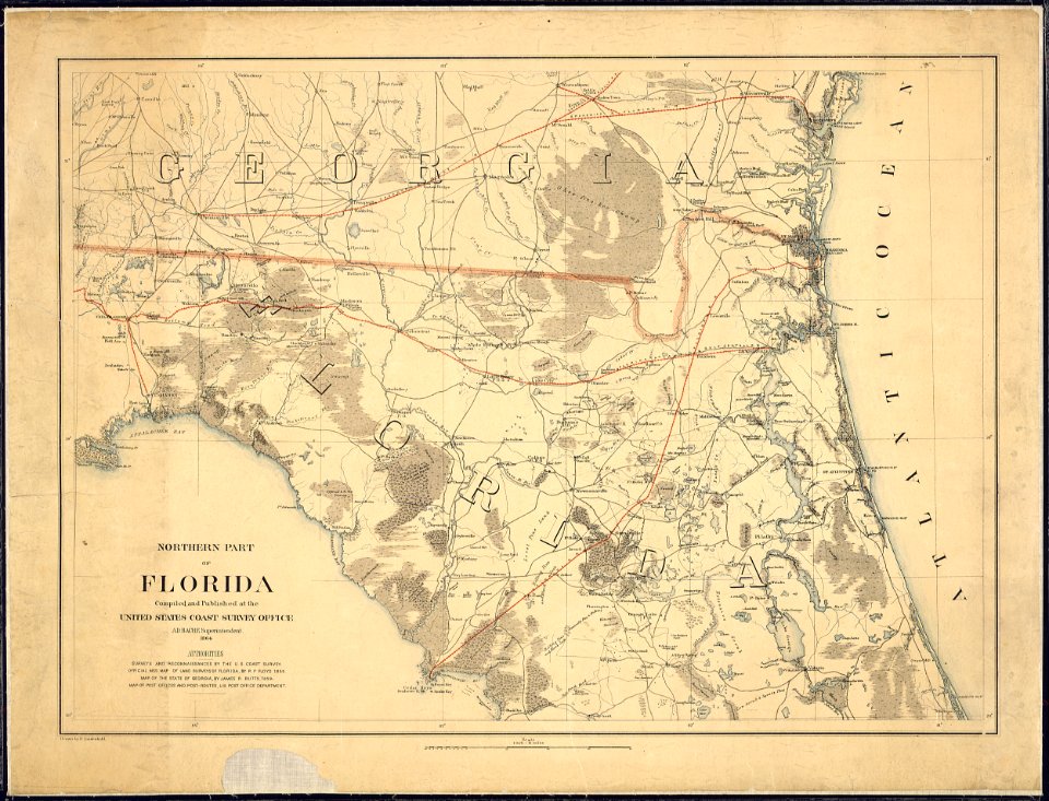 Northern Part of Florida. Compiled and Published at the United States Coast Survey Office, A. D. Bache... - NARA - 305412
