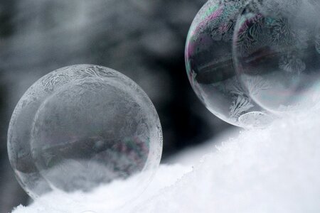 Frozen soap bubble frozen bubble