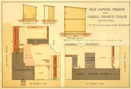 Old Capitol Prison and Carrol Branch Prison, Capitol Hill, 1st Street East, between A. Str. Sth. & A - NARA - 305821