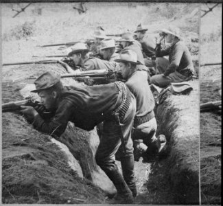 Our Boys entrenched against the Filipinos. Stereo, ca. 1910 - ca. 1910 - NARA - 533178