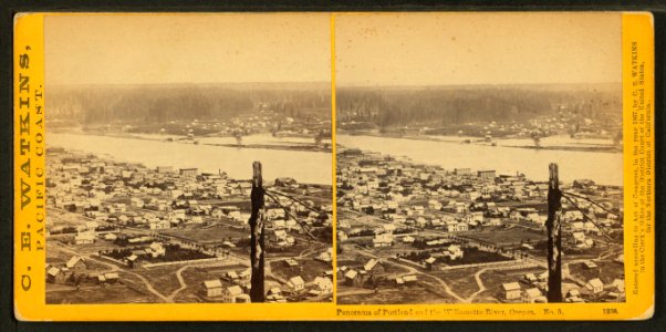 Panorama of Portland and the Willamette River, Oregon, by Watkins, Carleton E., 1829-1916 3