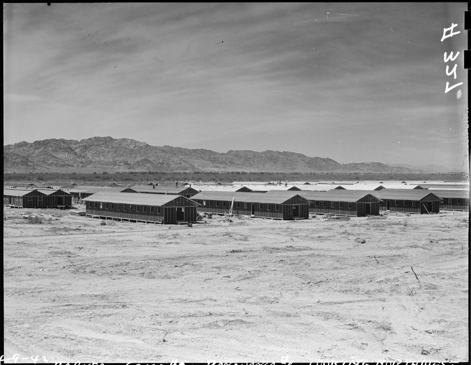 Parker, Arizona. View of quarters under construction for evacuees of Japanese ancestry at War Reloc . . . - NARA - 536263