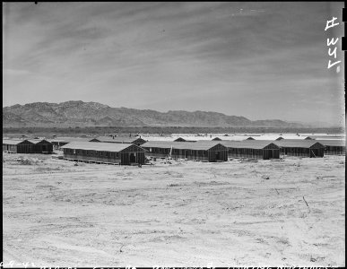 Parker, Arizona. View of quarters under construction for evacuees of Japanese ancestry at War Reloc . . . - NARA - 536263