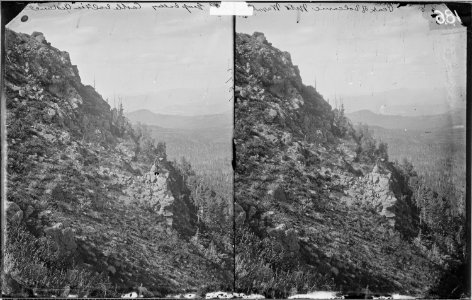 PEAKS OF VOLCANIC MOUNTAINS, WASATCH MOUNTAINS, GRASS VALLEY OR CASTLE VALLEY IN DISTANCE, HEADWATERS OF DIRTY DEVIL... - NARA - 523951