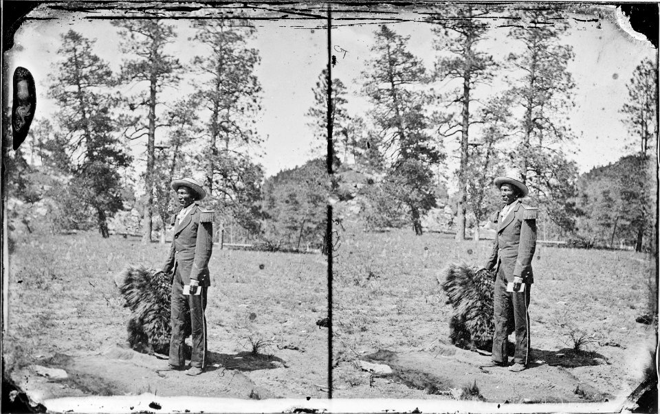 Pedro, Captain of one of the Coyotero Apache Bands in his Washington costume, Arizona 1873 - NARA - 519781