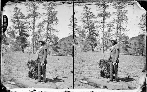 Pedro, Captain of one of the Coyotero Apache Bands in his Washington costume, Arizona 1873 - NARA - 519781