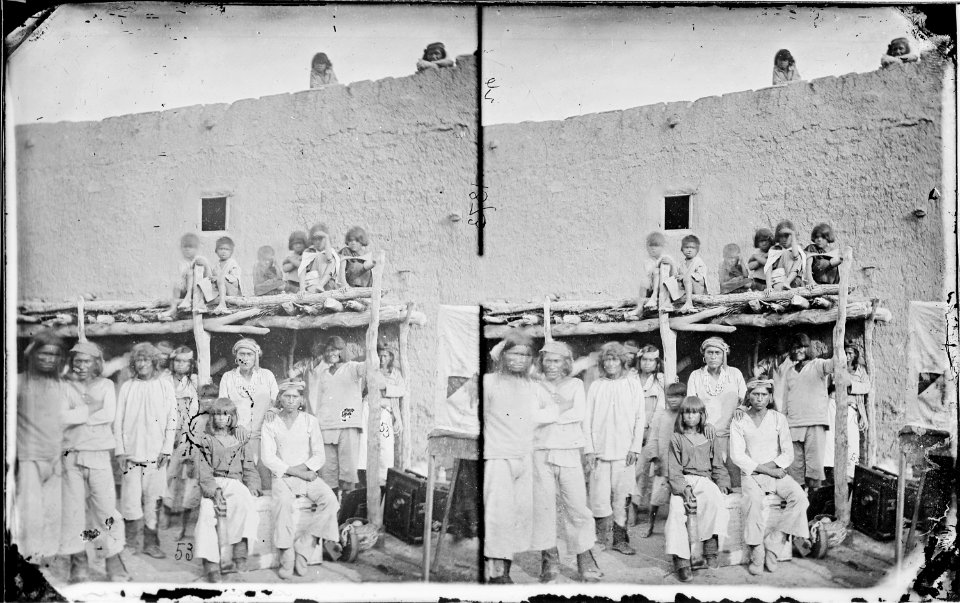 Photograph of a Group of Zuni Indian Braves at their Pueblo - NARA - 519777