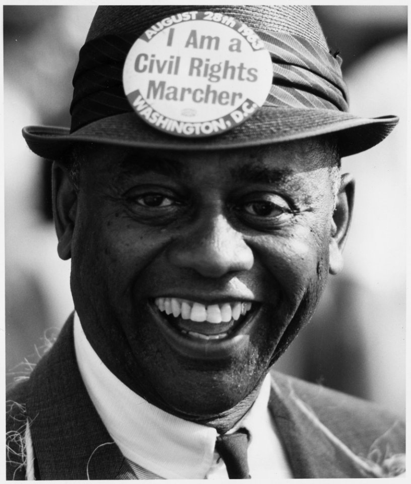 Photograph of a Demonstrator at the Civil Rights March on Washington - NARA - 542029
