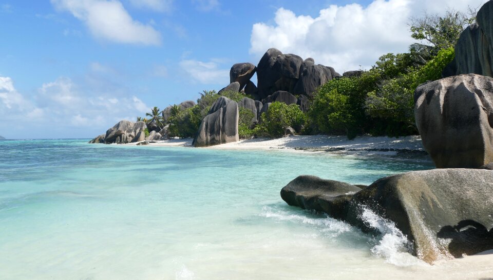 Indian ocean island granite rock