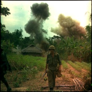 Operation Georgia-Marines blow up bunkers and tunnels used by the Viet Cong. - NARA - 532444