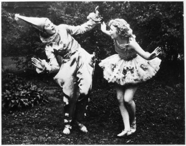Photograph of Betty Bloomer and Mary Snapp in Scenes from Scaramouche at the Annual May Dance, Calla Travis School... - NARA - 187014