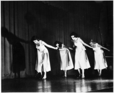 Photograph of Betty Bloomer Dancing with Three Other Young Women - NARA - 187015