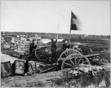 Photograph of American Flag Hoisted at Fort Malate, ca. 1898 - NARA - 524380