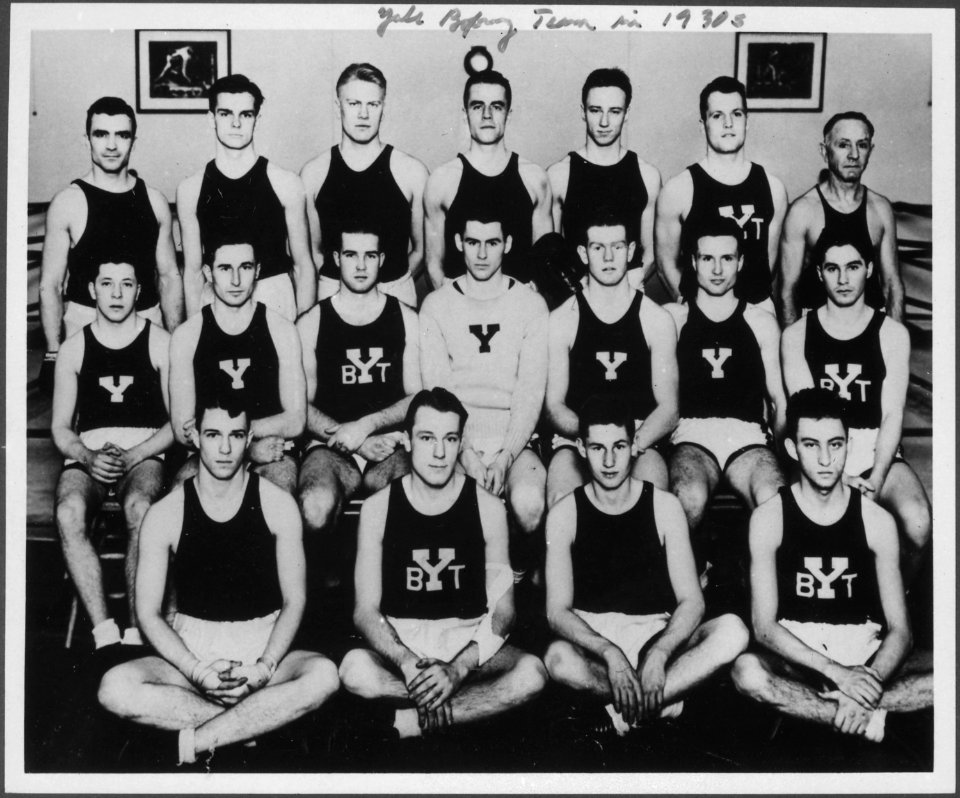 Photograph of Coach Gerald R. Ford, Jr., and the Yale University Boxing Team, New Haven, Connecticut - NARA - 187044