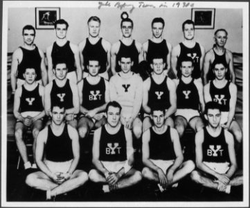 Photograph of Coach Gerald R. Ford, Jr., and the Yale University Boxing Team, New Haven, Connecticut - NARA - 187044