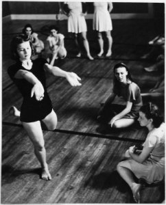 Photograph of Betty Bloomer in a Bennington College Summer School of the Dance Class - NARA - 187064