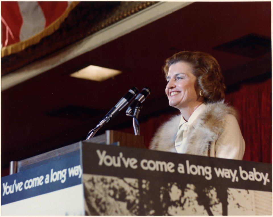 Photograph of Betty Ford Making Her Remarks During a Candidates' Luncheon at the Conrad Hilton Hotel in Chicago... - NARA - 186768