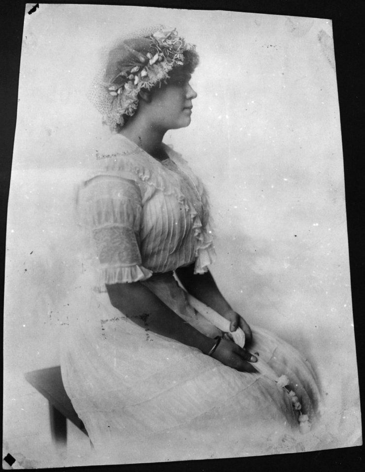 Photograph of Dorothy Ayer (Gardner) King Posing in her Wedding Dress - NARA - 186848