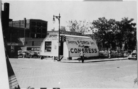Photograph of Jerry Ford, Jr., For Congress Quonset Hut - NARA - 187020
